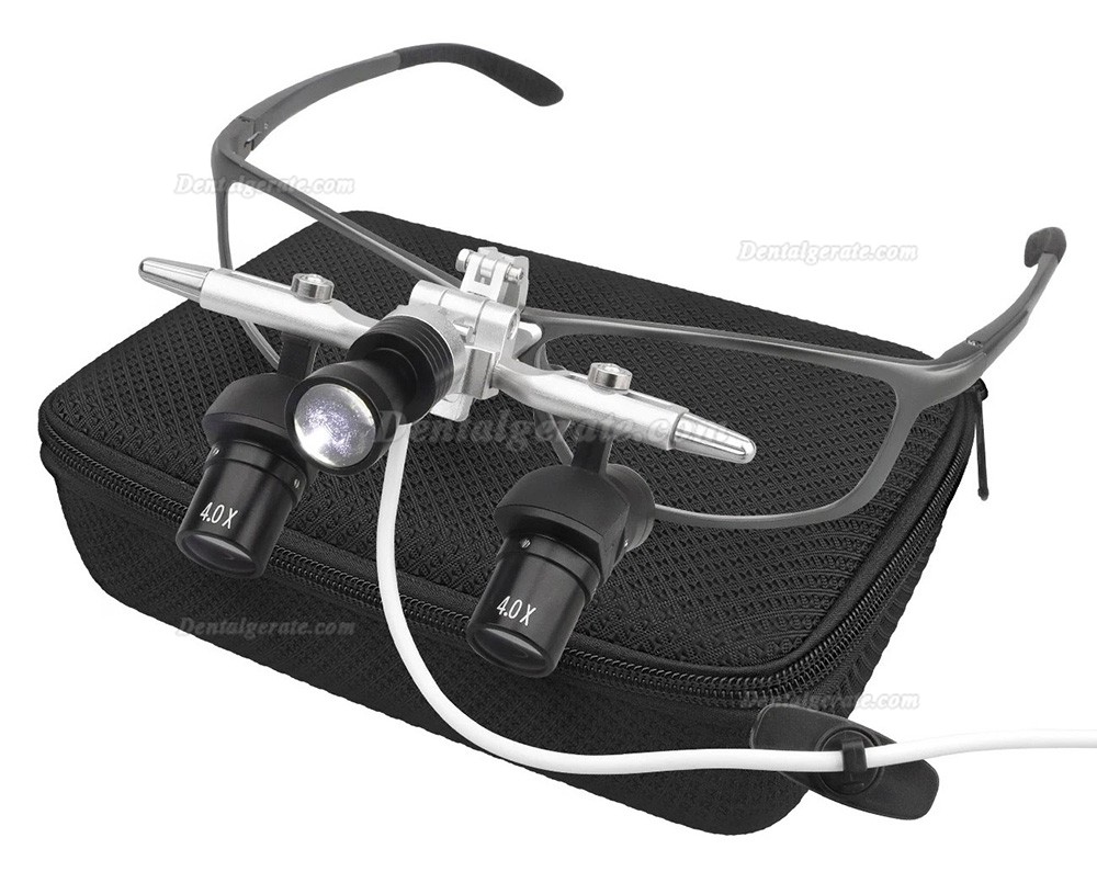 4.0X 48&deg; Dental Ergonomic Lupenbrille mit Einstellbarem Pupillenabstand und 5 W LED-Licht